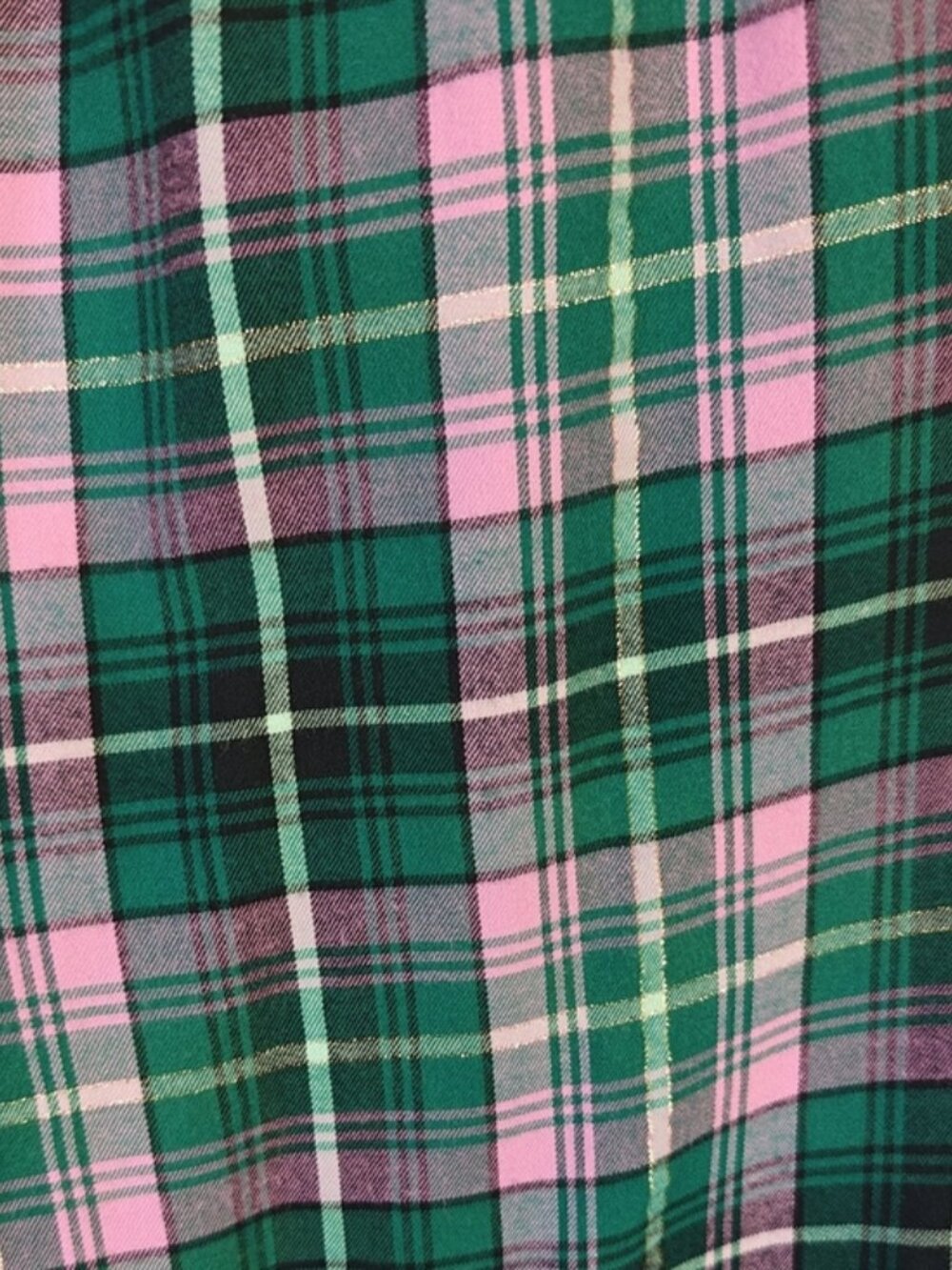 Victoria's Secret Size M Long Pajama Set Green & Pink Plaid - Picture 2 of 8